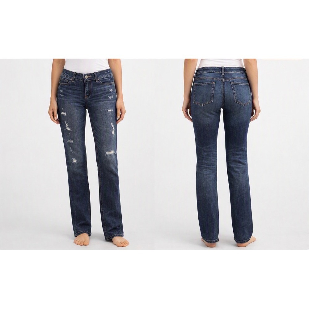 Victoria's Secret VS Hipster Distressed Straight Jeans Size 10 Long #143